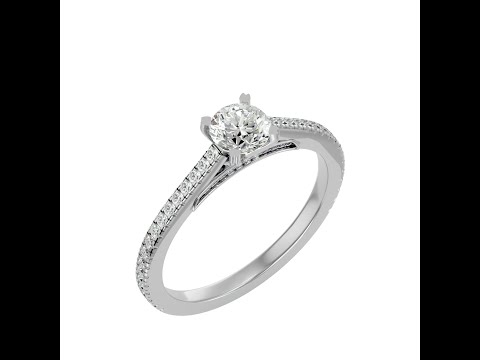 Inel de Logodna Delicate Pave Aur Alb 18k Real Diamonds - Viviane