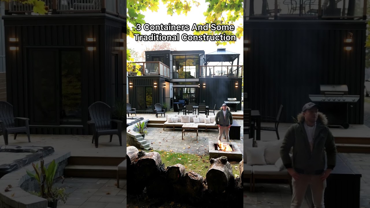 Modern 2-Story Triple Shipping Container Home From 3x40ft Containers!