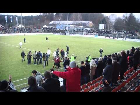 FC AARAU - ST.GALLEN  2-0 Cupspiel 03.02.2013 "jubel mit fans"