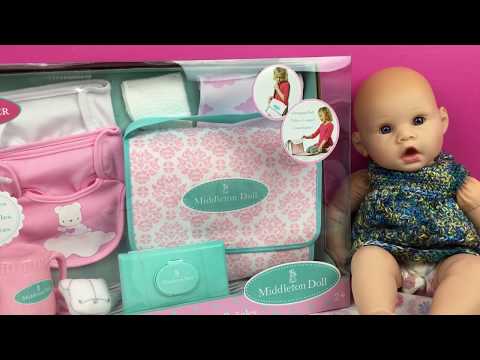 Madame Alexander Middleton Baby Diaper Bag Set with Changing Video