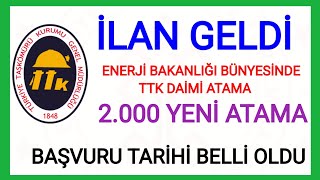 İLAN GELDİ✅ENERJİ BAKANLIĞI TÜRKİYE TAŞKÖMÜRÜ KURUMU 2.000 (2 BİN) DAİ