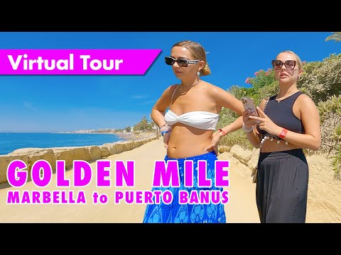 Marbella Golden Mile beachfront - August 2023 - Marbella to Puerto Banús virtual tour