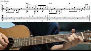 簡單愛 (周杰倫) - 指彈吉他谱 Simple Love (Jay Chou) - Easy Fingerstyle Guitar Playthrough Lesson With Tabs