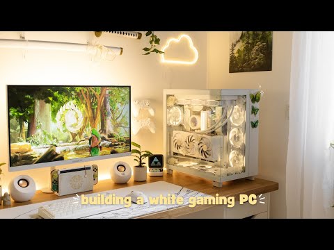 building my dream white gaming PC ☁️ rtx 5070 ti, ryzen 7 9800x3d, nzxt h9 flow