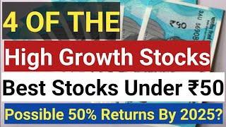 Top 4 Stocks under 50 Rupees | 4 of the best stocks to buy now | Stocks below 50 Rs