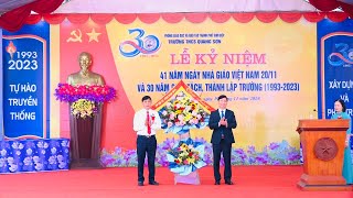 Trường THCS Quang Sơn long trọng tổ chức Lễ kỷ niệm 41 năm ngày nhà giáo Việt Nam 20-11 và 30 năm chia tách, thành lập trường (1993-2023)