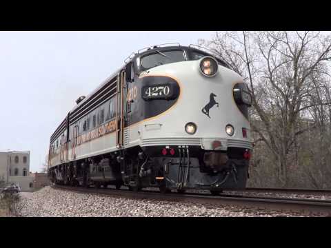 NS OCS F9 A-B-B set on Chicago main along Berry St Ft Wayne Indiana