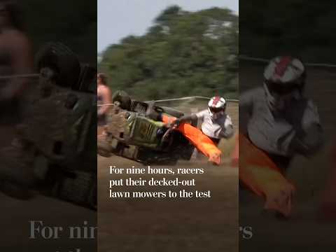 For nine hours, racers put their decked-out lawn mowers to the test