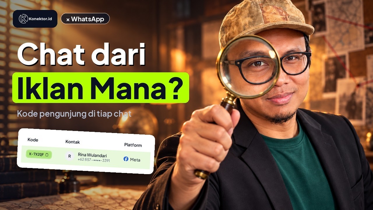 Cara melacak chat WhatsApp sampai ke iklan dengan kode pengunjung (1 menit)