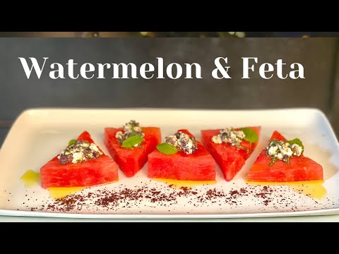 Watermelon & Feta appetizer & Watermelon Sorbet without Ice Cream Machine | Christine Cushing