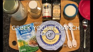 Recipe Demo for Greek Yogurt Ranch Dip