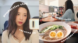a productive vlog: turning 28, new UX portfolio + making naengmyeon