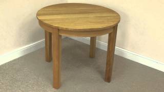 Round Solid Oak Dining Table 90cm