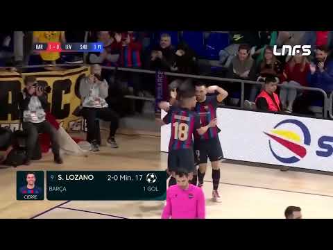 Gol Sergio Lozano (2-0) Barça FS - Levante ud FS. J18, 1Div. LNFS