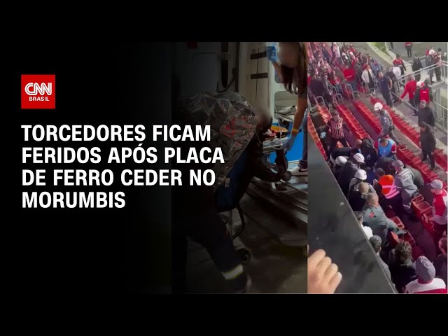 Placa de ferro cede e fere quatro torcedores no Morumbis | LIVE CNN