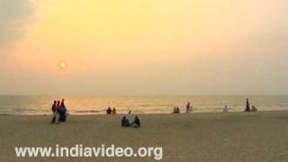 Sunset watchers at Kozhikode beach  