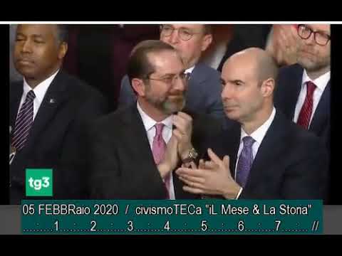 §.151/** TG3-giorno+televideo 05 02 2020 ieri il discorso di Trump sullo stato dell'Unione