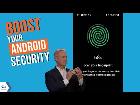 Part of a video titled How to enable biometric unlocking for enhancing device security on Android