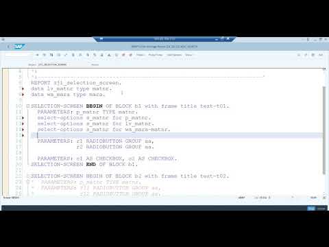 Video 8 – ABAP – Selektionsbildschirm Teil 1