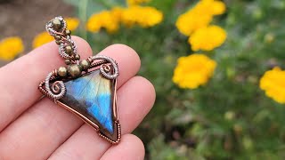 Unique Twist and Bead Bail for Wire Wrap Pendants
