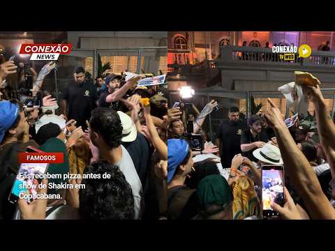 Vídeo: Fãs recebem pizza antes de show de Shakira em Copacabana.