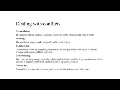 Video presentation: Team conflicts management