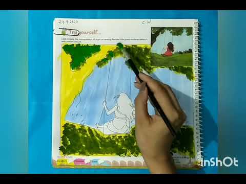 C7 Art (composition of a girl on swing)