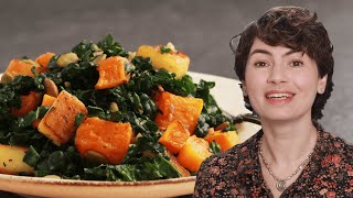 Kale Salad with Butternut Squash and Apples