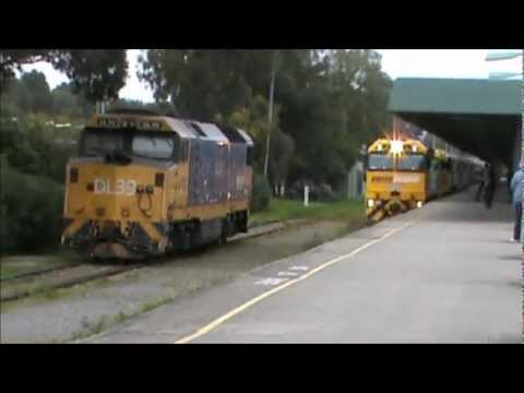 The Overland, The Indian Pacific and Trans Australian Railway Centenary Train at Keswick. 14-9-2012.