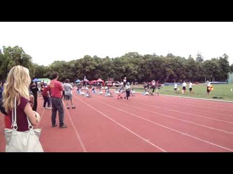 Krajské kolo dorostu 2016 na Kladně-stovky střední dorostenky-2.pokus