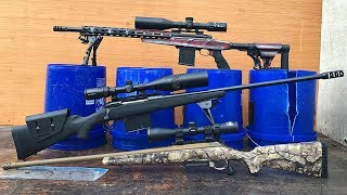 308 vs 6.5 Creedmoor vs 338 Lapua vs Buckets of Water