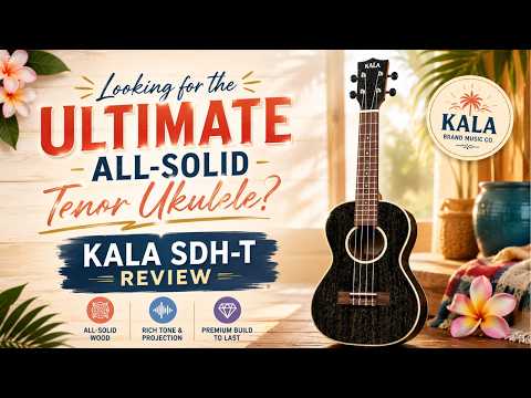Kala SDH-T All Solid Salt & Pepper Doghair Mahogany Tenor Ukulele imagen 7