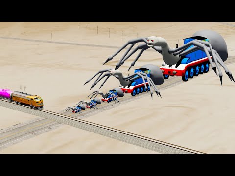 Big & Small Cursed Thomas the Tank Engine EXE Vs Train - BeamNG.Drive