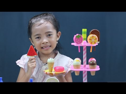 unboxing mainan anak  dessert ice cream dan mini wood bowling game-kids toys-lightake.com