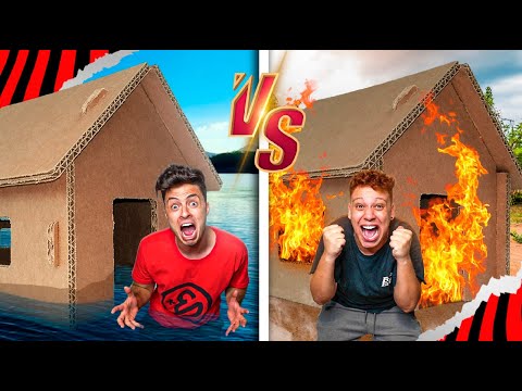 WHOEVER STAYS THE LONGEST IN THEIR CARDBOARD HOUSE WINS!