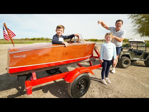 Hudson's New Kids Boat is Awesome | Tractors for kids