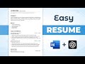 How To Make Resume MS Word ChatGPT Easy Resume Format Resume For Job Application