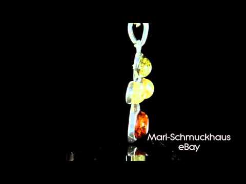 Kreuz Bernstein Silber Kettenanhänger