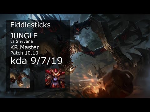 Fiddlesticks vs Shyvana Jungle - KR Master 9/7/19 Patch 10.10 Gameplay
