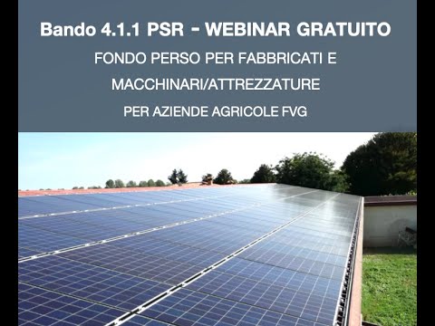 Webinar Bando fondo perso per aziende agricole FVG