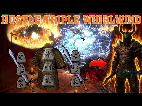 Diablo 2 Resurrected – Hustle Runeword Triple Whirlwind Barbarian vs Uber Tristram