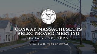 Conway Selectboard  -  October 20, 2025