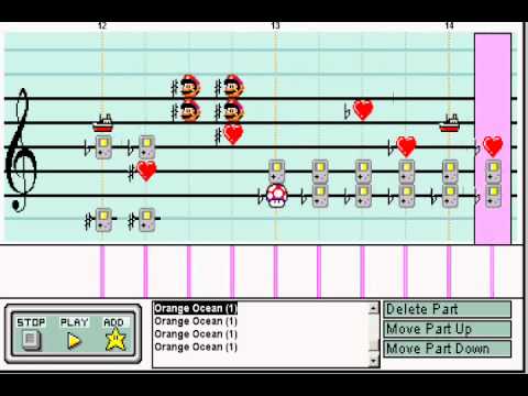 Mario Paint: Orange Ocean-Kirby's Adventure