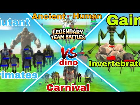 Carnival Dinosaurs vs Ancient Humans 😱 | Mutant Primates vs Giant Invertebrates | ARBS Battle