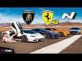 Drag Race: $6m Lamborghini Countach v SF90 v Hyundai v 812 Competizione
