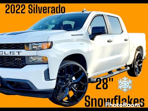2022 Chevrolet Silverado Custom 28\" Inch Snowflakes Replica: Wheels, Rims