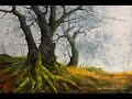How to paint tree in watercolor painting