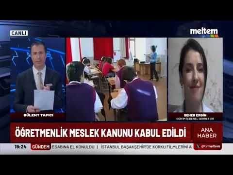 Genel Sekreterimiz Seher Ergin, Meltem Tv Ana Haber`de Öğretmenlik mesleği Kanunu ile ilgili açıklamalarda bulundu.11/10/2024 | EĞİTİM İŞ