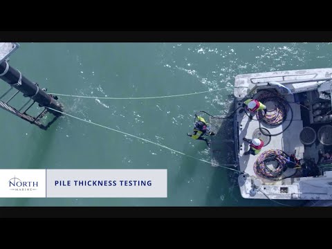 North Marine - Commercial diver enters ocean to inspect navigational aids