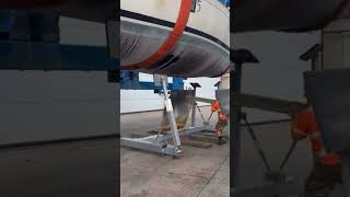 Timber! Watch this massive yacht keel get dropped and tipped #satisfying #sailing #foryou #trending
